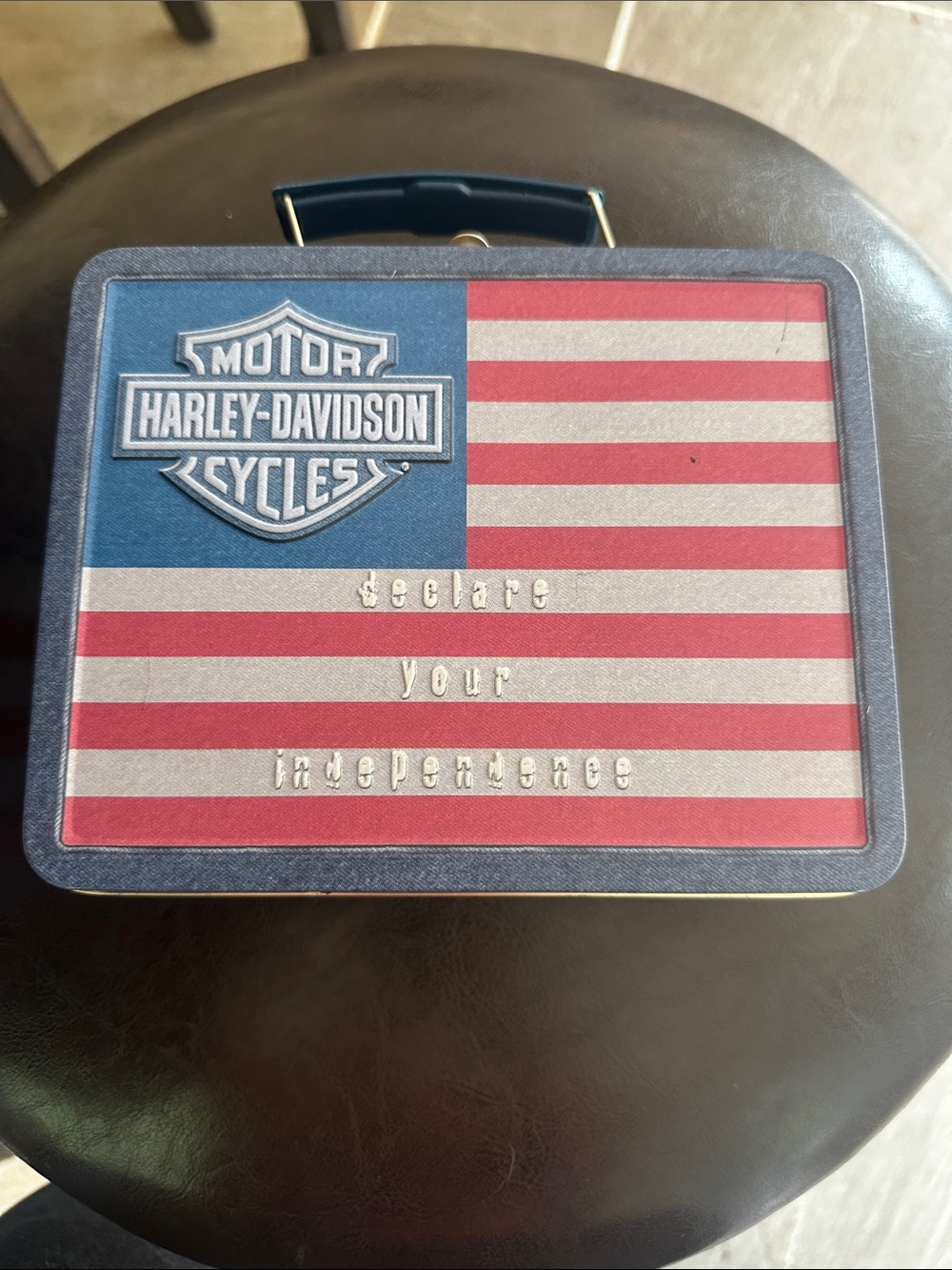 Harley-Davidson Denim-Style Collectible Box tin lunch box